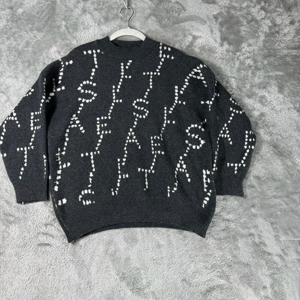Sweater Womens XL‎ Dark Gray Graphic Pullover Academia Grunge Whimsigoth Goth